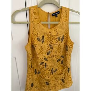 WAREHOUSE SLEEVELESS BEADED LACE BLOUSEN TANK TOP WOMENS SIZE 10
